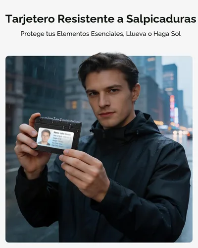 Miniatura 6 de Fintie Billetera delgada y minimalista para bolsillo frontal, con bloqueo RFID, tarjetero y ventana de identificación, para hombre o mujer