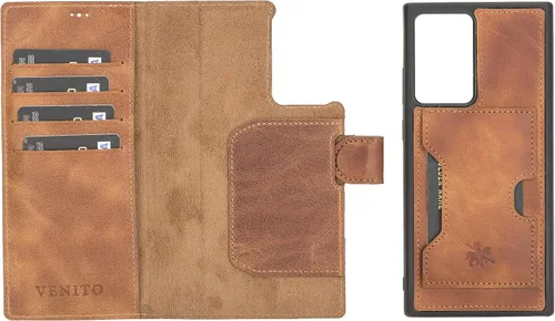 Miniatura 187 de Venito Florence - Funda de piel compatible con Samsung Galaxy S9, extra segura con bloqueo RFID, cartera desmontable para teléfono (gris decolorado)