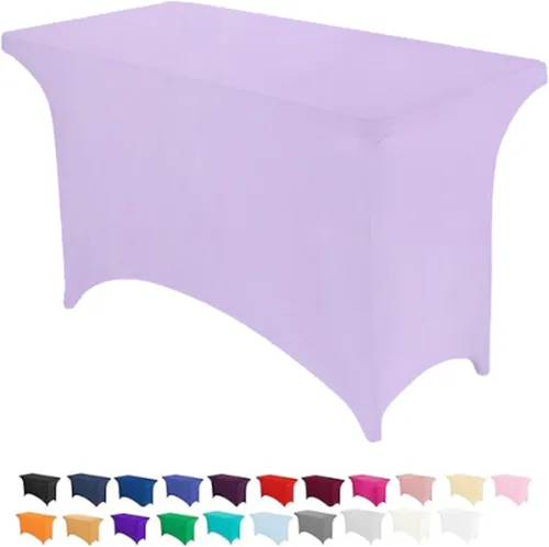 Miniatura 36 de Peomeise - Funda de mesa de elastano de 4 pies, mantel rectangular elástico de elastano (verde manzana, 4 pies)