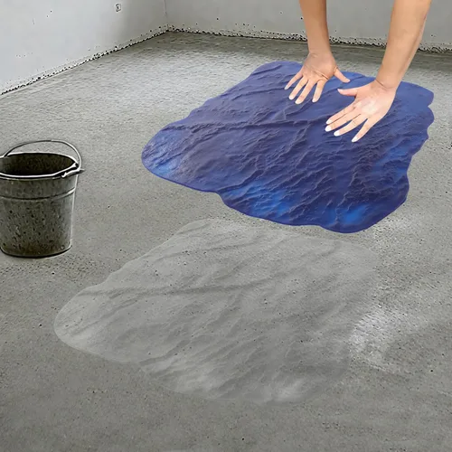 Miniatura 2 de Sellos de hormigón con textura de hormigón azul, patrón de pizarra, herramienta de estampado de molde a presión con recortadora de bordes
