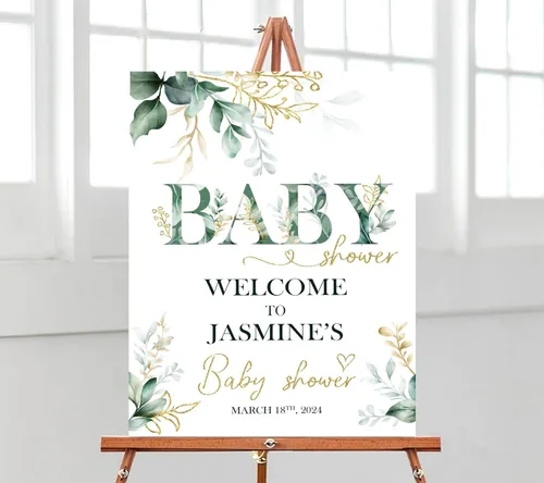 Miniatura 2 de Letrero personalizado con texto en inglés «A Little Cutie Is On The Way» para baby shower, lienzo o tablero estriado, decoración de baby shower