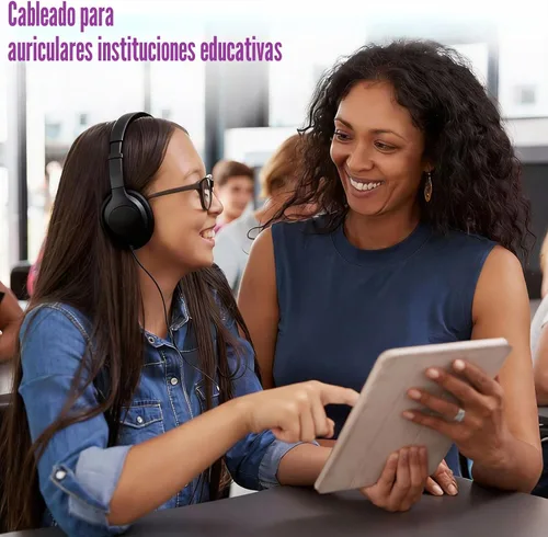Miniatura 6 de Yunsailing Paquete de 10 auriculares con cable sobre la oreja a granel para estudiantes de aula escolar, diadema ajustable con conector de 0.138 in