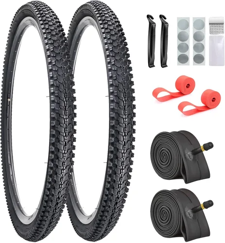Paquete de 2 neumáticos y tubos de bicicleta de 26/24/27.5 x 1.95 pulgadas, 20 x 1.75 pulgadas/2.125 pulgadas, 26 x 2.1 pulgadas, 29 x 2.125 24X1.95