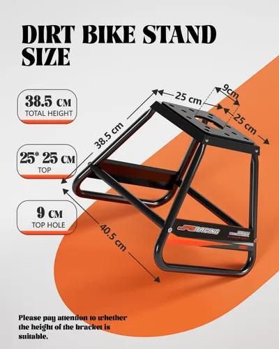 Miniatura 3 de JFG RACING Soporte para moto de motocross, universal desmontable recubierto en polvo antideslizante de acero para fuera de carretera MX de alta Negro