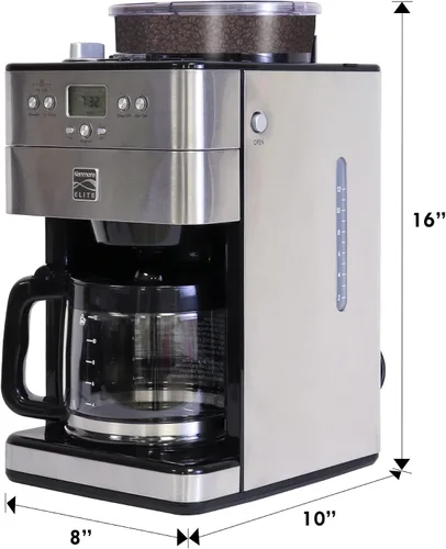 Miniatura 7 de Kenmore Elite Cafetera de Moler y Preparar – Molinillo integrado, máquina automática de café por goteo, cafetera programable de 12 tazas, molinillo