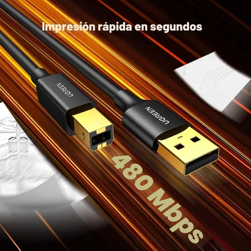 Miniatura 3 de UGREEN - Cable de impresora USB A a USB B de 5 pies - Alta velocidad para HP, Canon, Brother, Samsung, Dell, Epson, Lexmark, Xerox y más