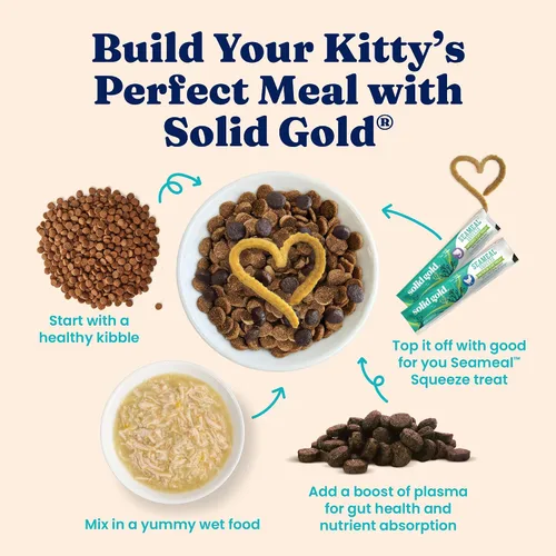 Miniatura 7 de Solid Gold comida húmeda para gatos desmenuzada con salsa - Comida enlatada saludable para gatos hecha con pollo real y calabaza en trocitos