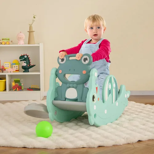 Miniatura 2 de Costzon - Juego de tobogán para niños pequeños de 5 en 1, juguete con columpio, tobogán para niños con taburete desmontable, aro de baloncesto