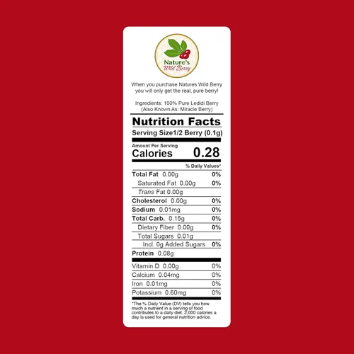 Miniatura 2 de Nature's Wild Berry Miracle Berries – 50 mitades de bayas que cambian de sabor Paquete de recarga resellable Liofilizadas en Estados Unidos