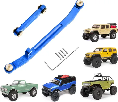 Hobbypark Varilla de dirección de aluminio Enlaces de amarre de alto ajuste para Axial SCX24 Gladiator Bronco C10 JLU Deadbolt B17 1/24 RC Crawler