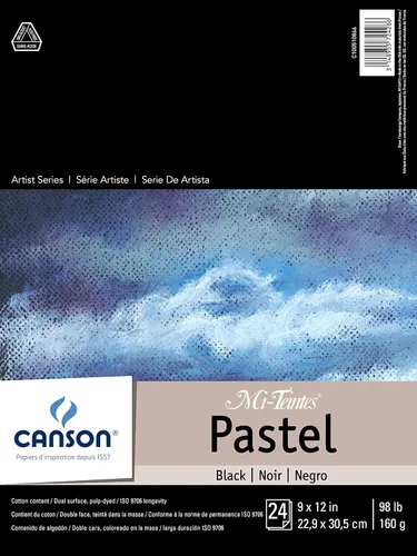 Miniatura 9 de Canson Artist Series Mi-Teintes - Papel pastel, colores surtidos, bloc plegable, 9 x 12 pulgadas, 24 hojas (98 libras/160g) - Papel de artista
