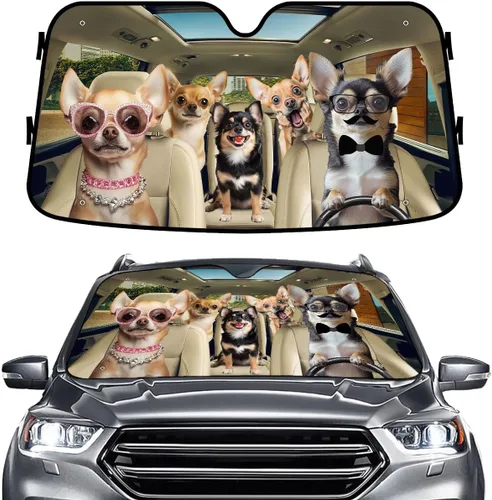 Miniatura 79 de GENANY - Cubierta de parabrisas de flamenco para automóvil, SUV, camión (55 x 30 pulgadas), protector térmico plegable, persianas para ventanas