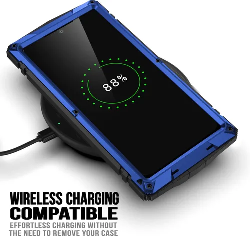 Miniatura 6 de Simicoo Funda militar compatible con Samsung S23 Ultra Metal con protector de pantalla de soporte, protección de cámara, resistente, a prueba de Azul