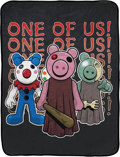 Jay Franco . Manta Piggy «One of Us» de 117 x 152 cm, ropa de cama para niños, resistente a la decoloración, forro polar súper suave (producto