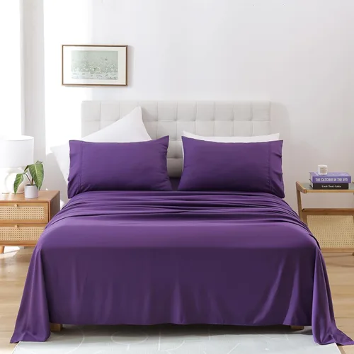 Miniatura 20 de Whitney Home Textile - Juego de sábanas tamaño King, sábanas de microfibra suaves de hotel tamaño King, bolsillo extra profundo, juegos de sábanas