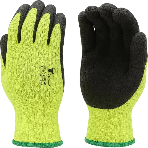 G & F 1516 - Paquete de 12 pares de guantes premium de trabajo y jardinería de alta visibilidad para hombres y mujeres, guantes con palma y dedos