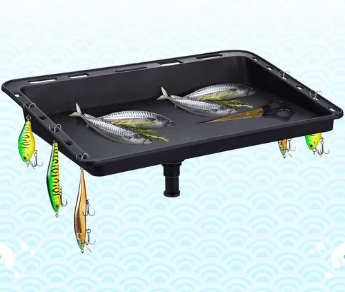 Miniatura 5 de Mesa de corte para bote de Lenwen para mesa de cebo de bote, tabla de limpieza de peces y filete, mesa de corte de cebo montada con soporte