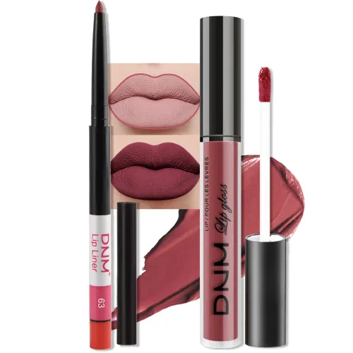 Miniatura 34 de evpct 2 Piezas Lápiz Labial Líquido Verde Esmeralda con Brillo Glitter, Brillo Labial Tinte y Delineador de Labios Retráctil, Set de Maquillaje
