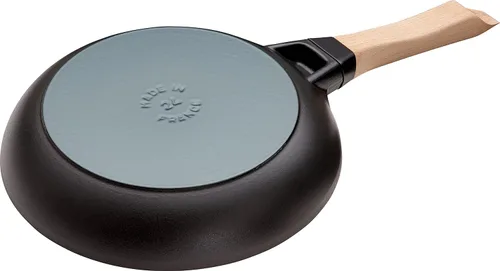 Miniatura 2 de Staub 1005022 - Sartén de hierro fundido con mango de madera, apta para inducción, 9.4 in, color negro