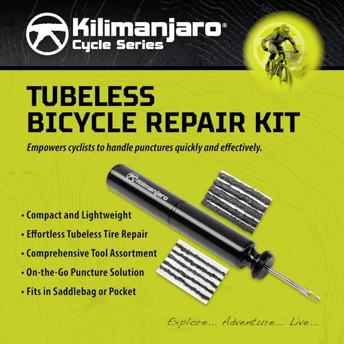 Miniatura 2 de Kilimanjaro - Kit de reparación de neumáticos de bicicleta compacto sin cámara – Herramientas portátiles de reparación de pinchazos para bicicletas