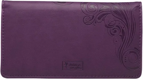 Miniatura 2 de Billetera y chequera de cuero sintético y mensaje cristiano, guarda duplicados de cheques y tarjetas de crédito, para mujeres y hombres, Uno