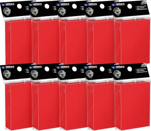 1000 unidades de fundas rojas para cartas, protectores de cartas mate, fundas para cartas coleccionables aptas para MTG, TCG y cartas deportivas Rojo