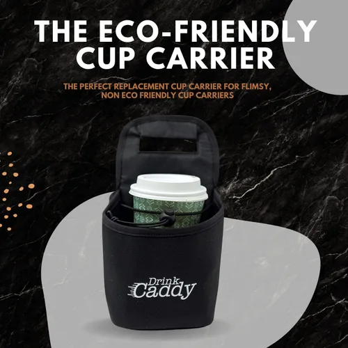 Miniatura 2 de Organizador de bebidas portátil para bebidas y portavasos de café reutilizable, bolsa plegable de 2 tazas con bolsillos organizadores, asegura