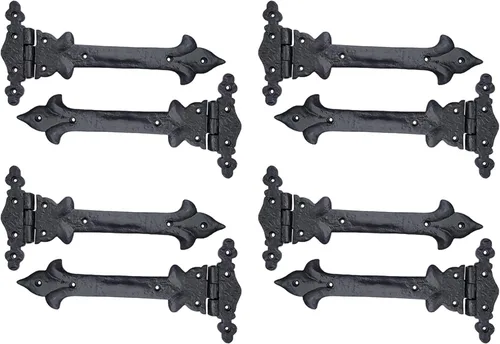 Miniatura 8 de Adonai Hardware Adonijah Bisagra falsa de aluminio para montaje frontal (6.5" x 12 Pack, Negro mate) para puertas de granero, puertas, armarios