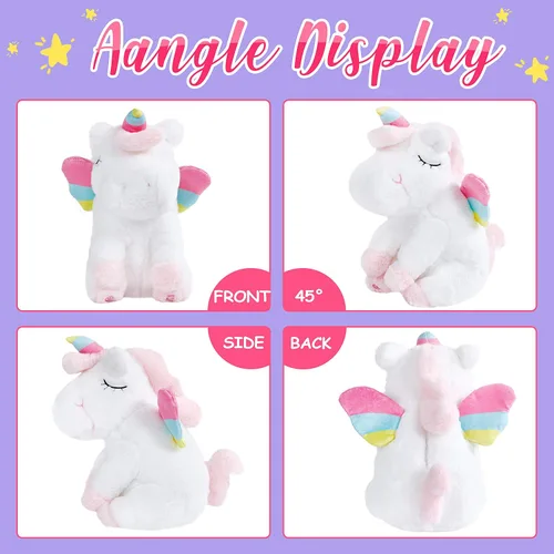 Miniatura 7 de Peluche de unicornio verde iluminado con luces LED coloridas de noche que brillan en el día del niño, cumpleaños, día de San Valentín, para niños