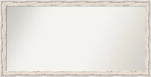 Miniatura 472 de Amanti Art Espejo de baño blanco para sobre el fregadero, 30 x 35 pulgadas, espejo de tocador rectangular estrecho de Eva de oro blanco, marco