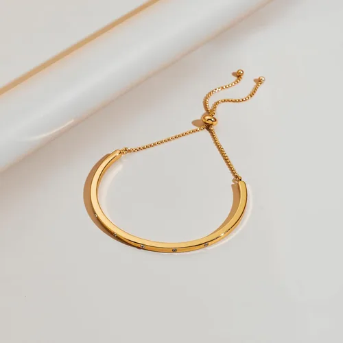 Miniatura 2 de WOWORAMA Pulseras deslizantes ajustables para mujer, pulsera de amistad para mujer, pulsera bolo de oro, oro blanco, oro rosa