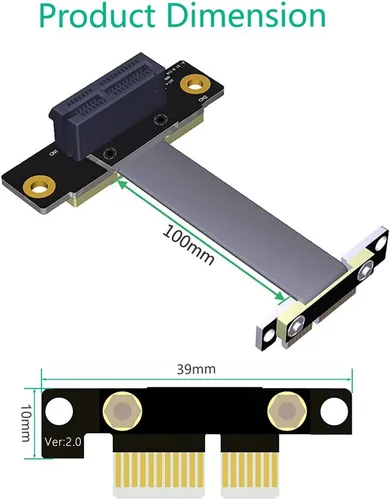 Miniatura 3 de HLT Cable de extensión PCI-e PCI Express 36PIN 1X de alta calidad (dirección vertical dual de 90 grados)