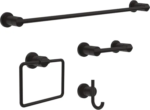 Miniatura 3 de Delta Nicoli (1-Paquete) Soporte de Papel Higiénico Negro Mate Soporte de Rollo de Paño para Organización y Almacenamiento en el Baño Soporte