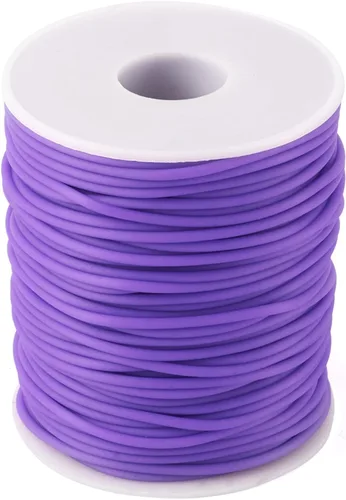 Miniatura 67 de FASHEWELRY 3 rollos de cables de goma huecos para tejer, cable de peluquero de 0.079 pulgadas (0.079 in), cables de silicona para tejer puntada
