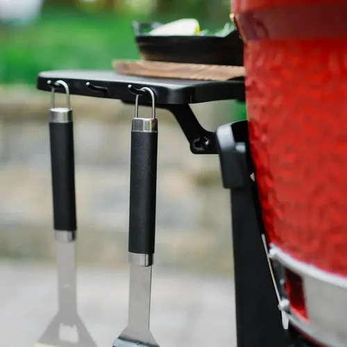Miniatura 5 de Joe Jr - Parrilla de carbón portátil de 3 piezas por Kamado Joe con cubierta de parrilla y carrito con estantes laterales