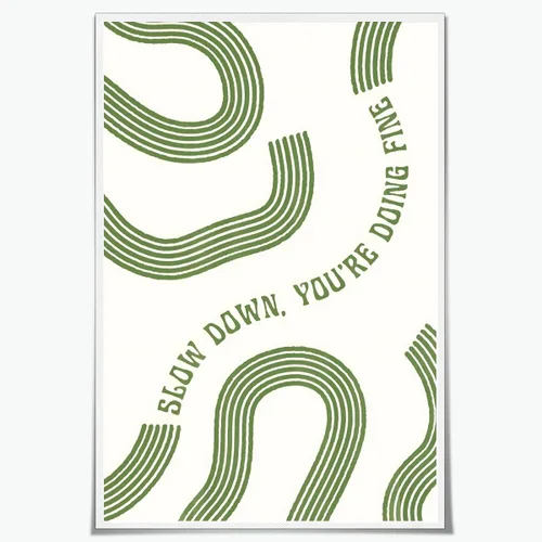 Miniatura 27 de Arte de pared "Slow Down You’re Doing Fine" Retro Minimalista Motivacional Cita Musical Póster Inspirador Letras de Canciones de Media Siglo en Tela