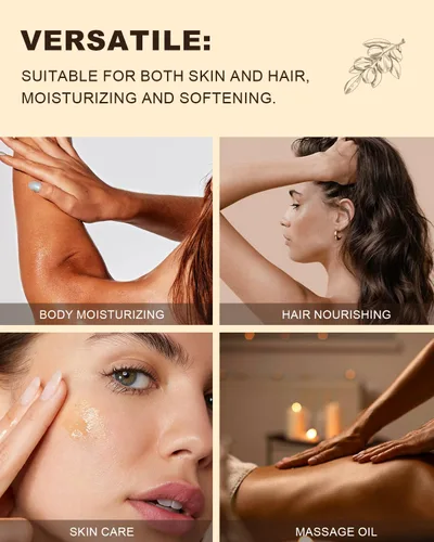 Miniatura 5 de Yoken Aceite de argán orgánico USDA para el cabello, aceite de argán puro y natural de Marruecos, aceite de argón para el cabello, cuero cabelludo