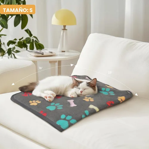 Miniatura 5 de Luciphia 1 paquete de 3 mantas esponjosas de vellón de alta calidad para mascotas, manta de franela con estampado de patas para perro y gato
