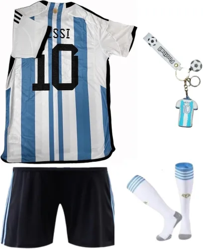 KICKOFFKITS - Uniforme de entrenamiento para adultos #10 de la Copa Mundial de Argentina Equipo deportivo, JerseyPantalones cortoscalcetinesllavero