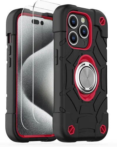 Miniatura 42 de KCJ Funda para iPhone SE 2022/2020, iPhone 8/7/6/6S, con [2×Protectores de Pantalla][Soporte de Anillo] Silicona Suave+PC Duro Protección Completa