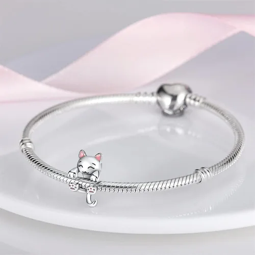 Miniatura 2 de Pandach Dijes de plata de ley 925 para pulseras y collares, colgantes de mariposa y auriculares, dijes de trébol, joyería de regalo para mujeres