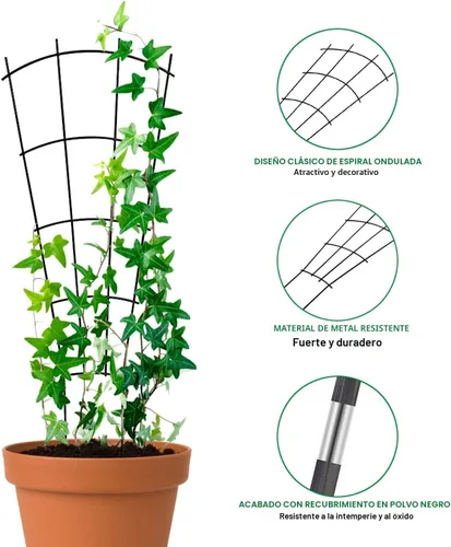 Miniatura 4 de Mklsit Paquete de 4 Enrejados de Plantas de 23'' para Plantas Trepadoras en Macetas de Interior y Exterior, Enrejado de Jardín de Metal para Plantas