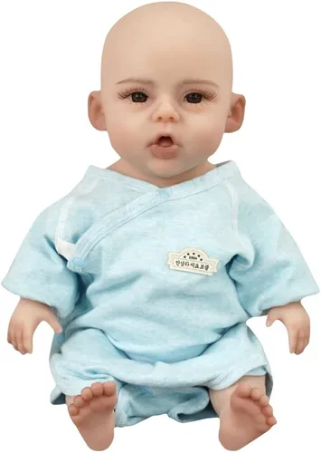 Miniatura 8 de SUAISKR Muñeca realista de bebé Reborn de 18 pulgadas, linda muñeca de silicona hecha a mano realista de silicona para niño pequeño, cuerpo completo