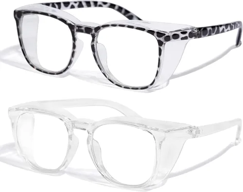 Miniatura 2 de Gafas de seguridad antivaho transparente con bloqueo de luz azul para protección ocular, gafas de enfermería para mujeres y hombres A1 Leopardo +