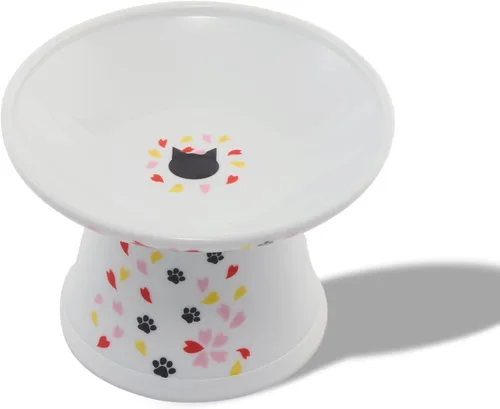 Miniatura 25 de Tazón elevado de comida para gatos Necoichi – Tazón elevado de cerámica para gatos para fatiga de bigotes y cuello, apto para lavavajillas