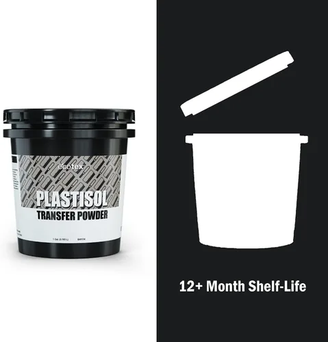 Miniatura 6 de Ecotex® Plastisol Transfer Powder Serigrafía (1 LB) – Polvo de unión a tinta de transferencia de calor, prolonga la vida útil de la serigrafía