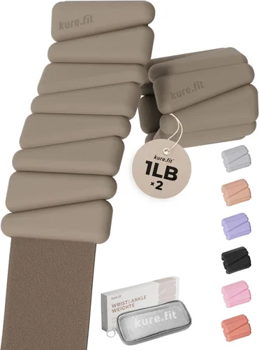 Miniatura 19 de Peso para Pilates Pesas ajustables para muñeca y tobillo para mujeres Brazaletes con peso 1 libra/ 2 libras cada una (Juego de 2)