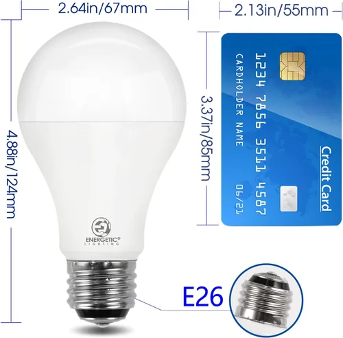 Miniatura 2 de E ENERGETIC LIGHTING Bombilla LED A21 de 3 vías superbrillante de 50/100/150 W, 800/1600/2200 lúmenes, 2700 K blanco suave, no regulable, base E26