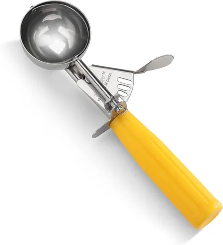 Miniatura 8 de New Star Foodservice 34905 cuchara de presión para pulgar de grado comercial/cuchara para helado, acero inoxidable 18/8, 0.875 oz, tamaño 40, púrpura