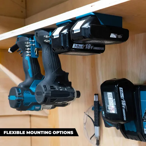 Miniatura 2 de StealthMounts Soporte para batería Makita de 18 V, paquete de 6, soporte de batería Makita, almacenamiento de batería Makita, soporte de batería